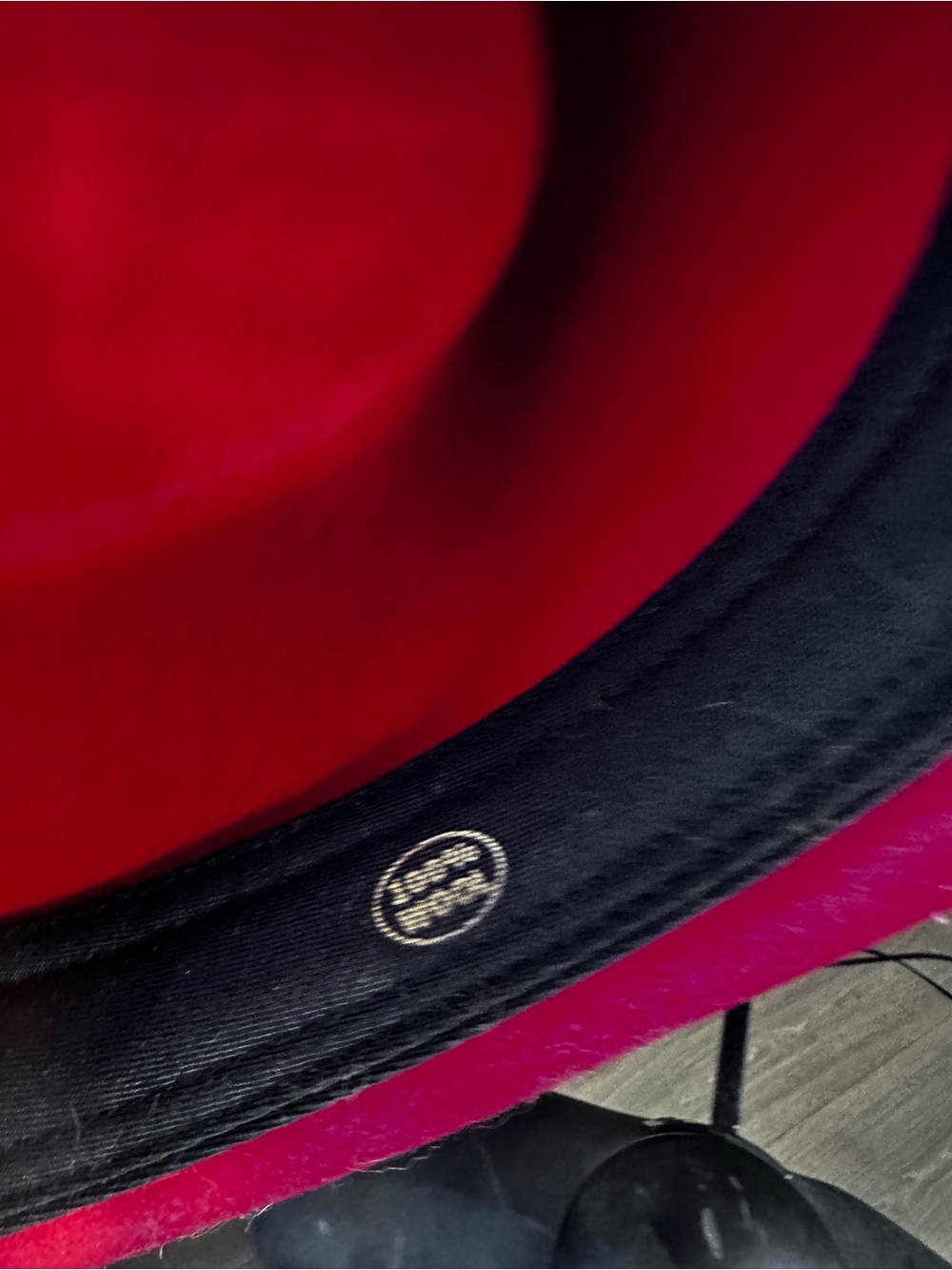 Red Wool Felt Cowboy Hat with Silver Tooled Band - Picture 7 of 7